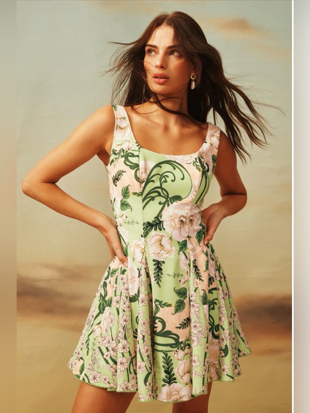 Agua Bendita x RTR Kristen Floral Fit & Flare Mini Dress Size M